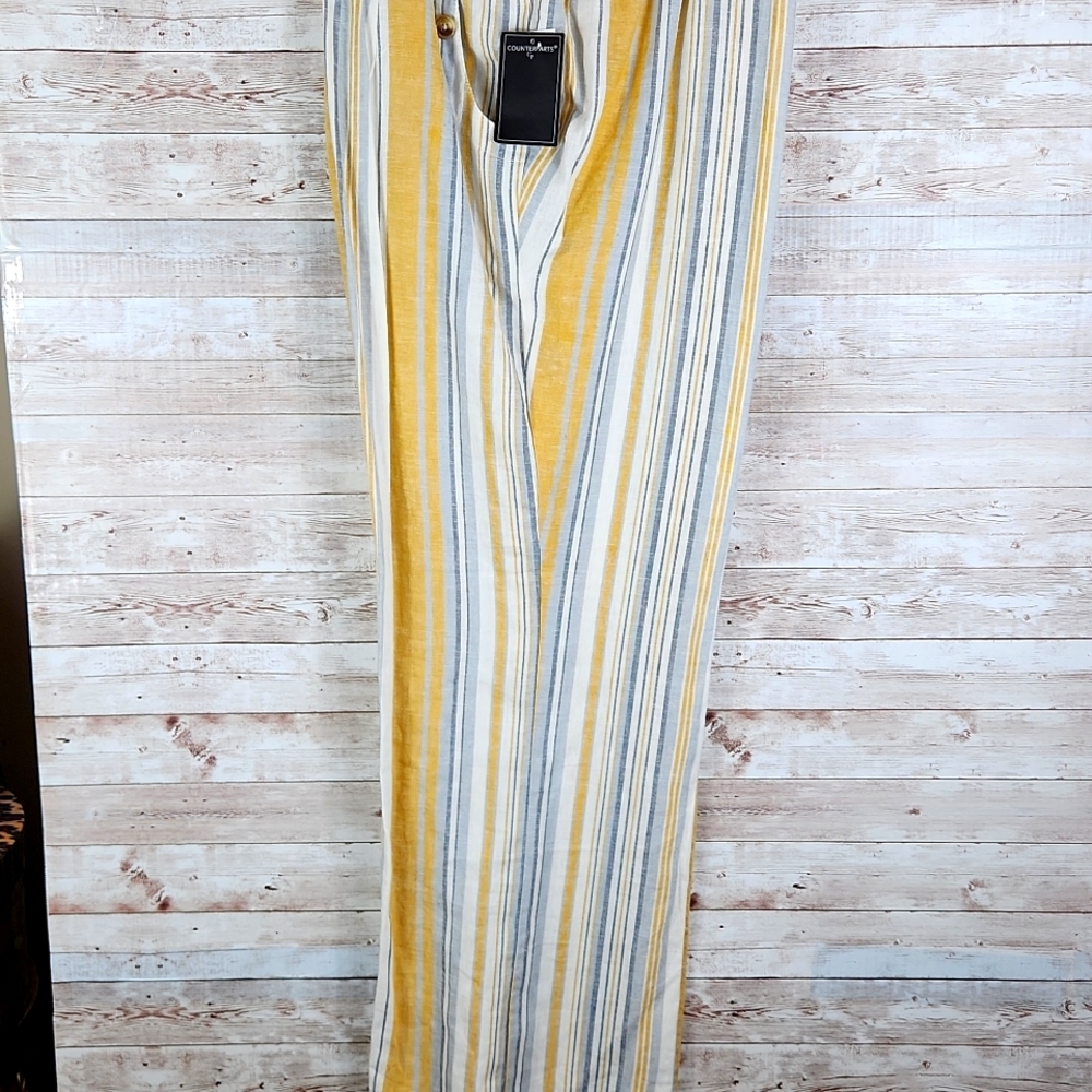 NWT, Counterparts, Women's Maze,  Gray, & white  Wide Leg slacks,pullons, Sz 16W